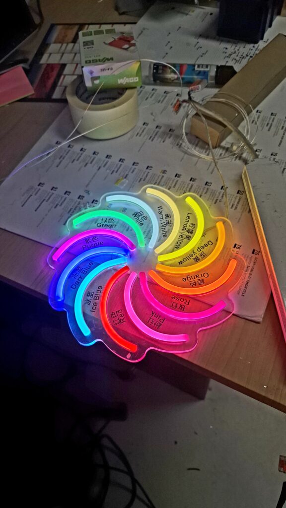 nuancier néon leds