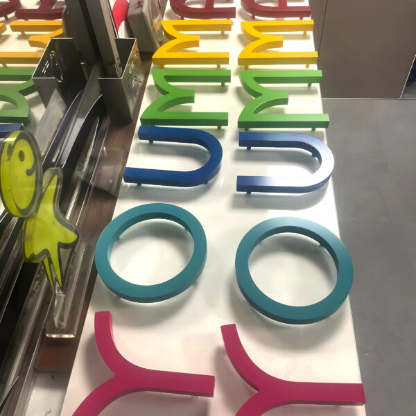 enseigne lettre découpé en couleur